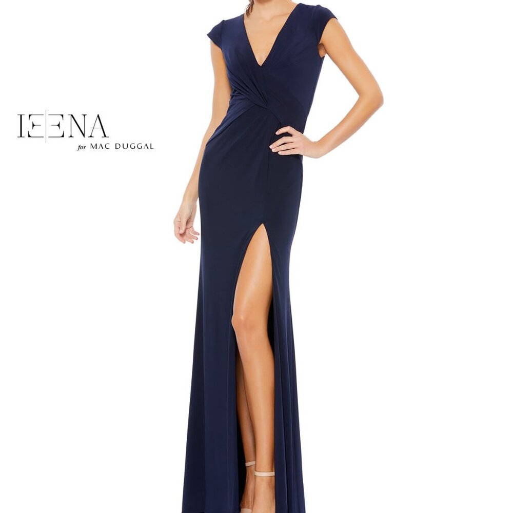 Mac Duggal 26504 Cap Sleeve V-Neck Dress